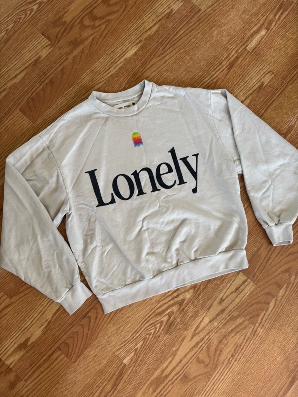 Lonely Ghost “Lonely” Graphic Sweatshirt Medium Retro Computer Streetwear